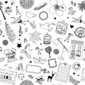 Seamless pattern of random items