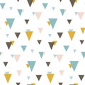 Seamless pattern with random triangles. Scandinavian style. Royalty Free Stock Photo