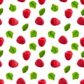 Seamless pattern with raspberry. Berries abstract background. Raspberry pattern for package design Royalty Free Stock Photo