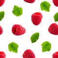 Seamless pattern with raspberry. Berries abstract background. Raspberry pattern for package design Royalty Free Stock Photo