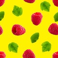 Seamless pattern with raspberry. Berries abstract background. Raspberry pattern for package design Royalty Free Stock Photo