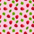 Seamless pattern with raspberry. Berries abstract background. Raspberry pattern for package design Royalty Free Stock Photo