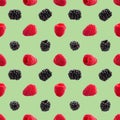 Seamless pattern with raspberry. Berries abstract background. Raspberry pattern for package design Royalty Free Stock Photo