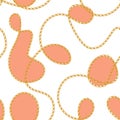 Seamless pattern with realistic golden chain for fabric design. Perfect for wallpapers, surface textures, textile.