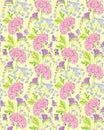 Seamless pattern with Realistic graphic flowers - gardenia and s