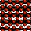 Seamless pattern of realistic image of delicious ripe strawberries watercolor