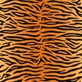 Seamless pattern. Realistic imitation of skin of tiger. Black stripes on orange and brown background. Animal print