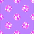 Seamless pattern of realistic purple amethyst gems. Vector illustration.