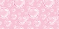 Seamless pattern, realistic soap bubbles, vector illustration Royalty Free Stock Photo