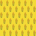 Seamless pattern with realistic yellow corn cobs Royalty Free Stock Photo