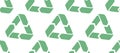 Seamless pattern with recycling signs on a white background. Pattern for recyclable materials and packaging. Royalty Free Stock Photo