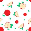 Seamless pattern with the red apple vector for your design and your artwork