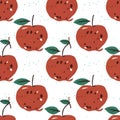 simple seamless red apple pattern