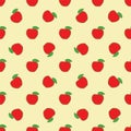 Seamless Pattern with Patchwork Red Apples Royalty Free Stock Photo