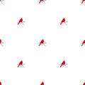 seamless pattern with red bird cardinals on white Royalty Free Stock Photo