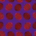 Seamless pattern with red and black ovals speckled Royalty Free Stock Photo