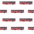 Seamless pattern of red buses. Royalty Free Stock Photo