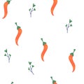 Seamless Pattern with Red Chili Pepper. Mexican hot peppers. Fresh Vegetables. Perfect for Your Design, Web, Wrapping Paper,