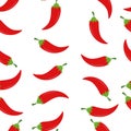 Seamless pattern of red chili peppers Royalty Free Stock Photo