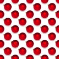 Seamless pattern with red Christmas baubles on white background. Repetitive Christmas ball ornaments with shadow. Print Royalty Free Stock Photo