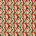 Seamless pattern of red flower vines on textured peach background