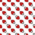 Seamless pattern with red heart-shaped lock. Vector illustration Royalty Free Stock Photo