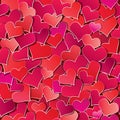 Seamless pattern with Red hearts confetti. Valenti