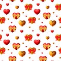 Seamless pattern with red hearts Royalty Free Stock Photo