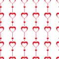 Seamless pattern from red hearts on a white background. Valentine`s day