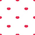 Seamless pattern with red lips imprint. Vector illustration. Love wrapping or wallpaper