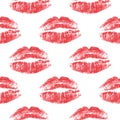 Seamless pattern red lips