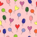 Pattern with various colorful balloons Royalty Free Stock Photo