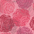 Seamless pattern in red and pink roses Royalty Free Stock Photo