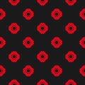 Seamless pattern with red poppy flowers on black background Royalty Free Stock Photo