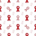 Seamless pattern of red ribbon