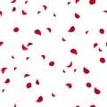 Seamless pattern with red rose petals. Vector illustration. Royalty Free Stock Photo