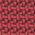 Seamless pattern of red roses with layered background