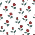 Seamless pattern with red roses. Vector illustration Royalty Free Stock Photo