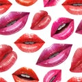 Seamless pattern made of lips Royalty Free Stock Photo