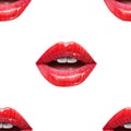 Seamless pattern made of lips Royalty Free Stock Photo