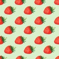 Seamless pattern red strawberry risography retro illustration Royalty Free Stock Photo