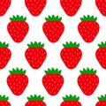 Seamless pattern with red strawberry. Vector illustration Royalty Free Stock Photo