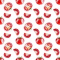 Seamless pattern of red tomatoes