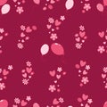 Seamless pattern in red tones with hearts, balloons and flowers for Valentine\'s Day
