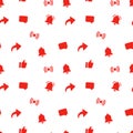 Seamless pattern with red video social media icons. Royalty Free Stock Photo