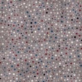 Seamless pattern of red white and blue circles packed tightly into sophisticated print