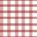Seamless pattern with red and white square checkered design arranged in a grid layout with a fabric texture background Royalty Free Stock Photo