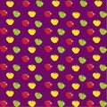 Seamless pattern with red, yellow and green apples on white Royalty Free Stock Photo