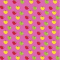 Seamless pattern with red, yellow and green apples on white Royalty Free Stock Photo