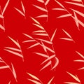 Seamless Pattern with Reed on Red Royalty Free Stock Photo